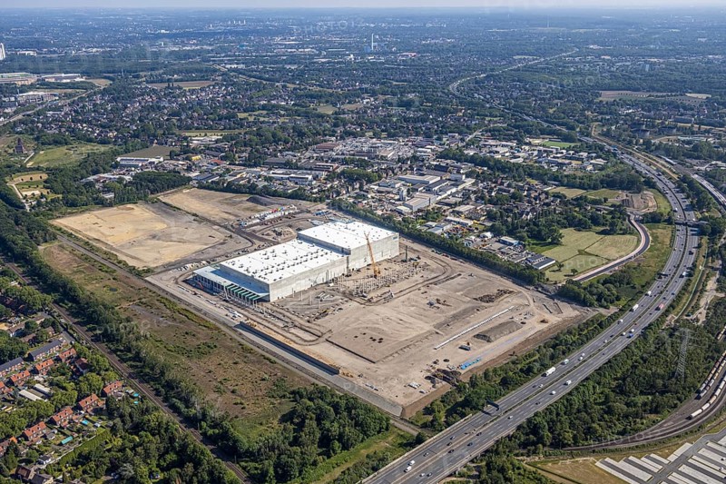 Aerial view, Oberhausen, Logport V, Duisport, Waldteichstraße industrial estate, EDEKA-Logistik-ZENTRUM, Sterkrade, Ruhr area, North Rhine-Westphalia, Germany, DE, Europe, birds-eyes view, aerial photography, aerial photography, overview, bird's eye view