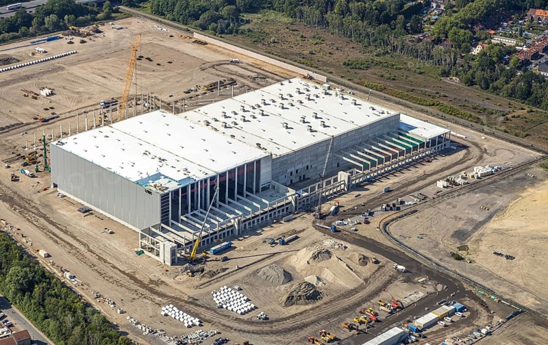 Aerial view, Oberhausen, Logport V, Duisport, Waldteichstraße industrial estate, EDEKA-Logistik-ZENTRUM, Sterkrade, Ruhr area, North Rhine-Westphalia, Germany, DE, Europe, birds-eyes view, aerial photography, aerial photography, overview, bird's eye view