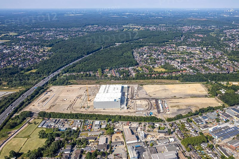 Aerial view, Oberhausen, Logport V, Duisport, Waldteichstraße industrial estate, EDEKA-Logistik-ZENTRUM, Sterkrade, Ruhr area, North Rhine-Westphalia, Germany, DE, Europe, birds-eyes view, aerial photography, aerial photography, overview, bird's eye view