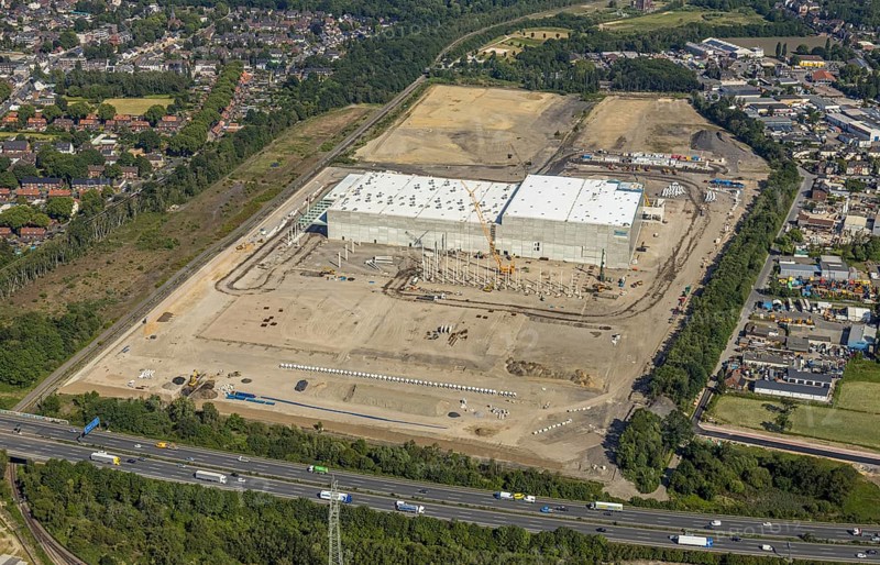 Aerial view, Oberhausen, Logport V, Duisport, Waldteichstraße industrial estate, EDEKA-Logistik-ZENTRUM, Sterkrade, Ruhr area, North Rhine-Westphalia, Germany, DE, Europe, birds-eyes view, aerial photography, aerial photography, overview, bird's eye view