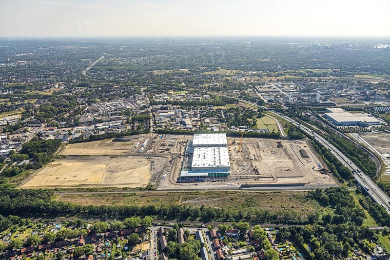 Aerial view, Oberhausen, Logport V, Duisport, Waldteichstraße industrial estate, EDEKA-Logistik-ZENTRUM, Sterkrade, Ruhr area, North Rhine-Westphalia, Germany, DE, Europe, birds-eyes view, aerial photography, aerial photography, overview, bird's eye view