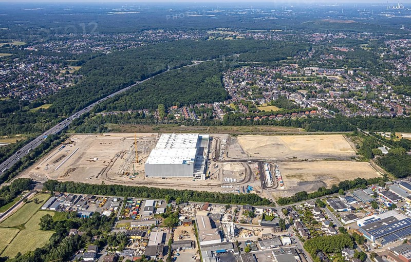 Aerial view, Oberhausen, Logport V, Duisport, Waldteichstraße industrial estate, EDEKA-Logistik-ZENTRUM, Sterkrade, Ruhr area, North Rhine-Westphalia, Germany, DE, Europe, birds-eyes view, aerial photography, aerial photography, overview, bird's eye view