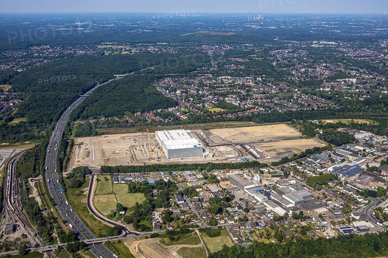 Aerial view, Oberhausen, Logport V, Duisport, Waldteichstraße industrial estate, EDEKA-Logistik-ZENTRUM, Sterkrade, Ruhr area, North Rhine-Westphalia, Germany, DE, Europe, birds-eyes view, aerial photography, aerial photography, overview, bird's eye view