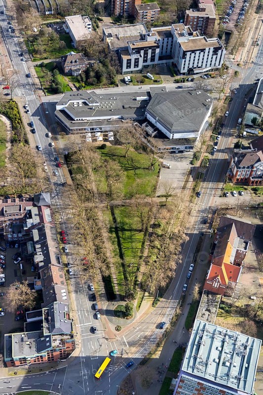 Aerial view, CongressCentrum Oberhausen, Luise-Albertz-Halle, Oberhausen, Ruhr area, North Rhine-Westphalia, Germany, DE, Düppelstraße, Europe, aerial view, aerial photography, aerial photography, Tagungs- und Veranstaltungszentrum Oberhausen GmbH, conference centre, overview, events, venue, event location, bird's eye view, birds-eyes view, overview