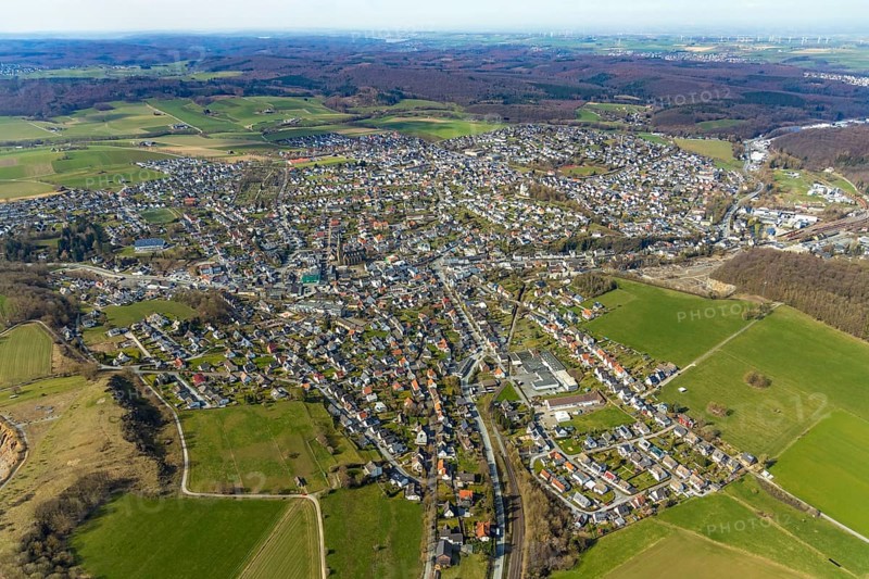 Aerial view of Warstein, Warstein, North Rhine-Westphalia, Germany