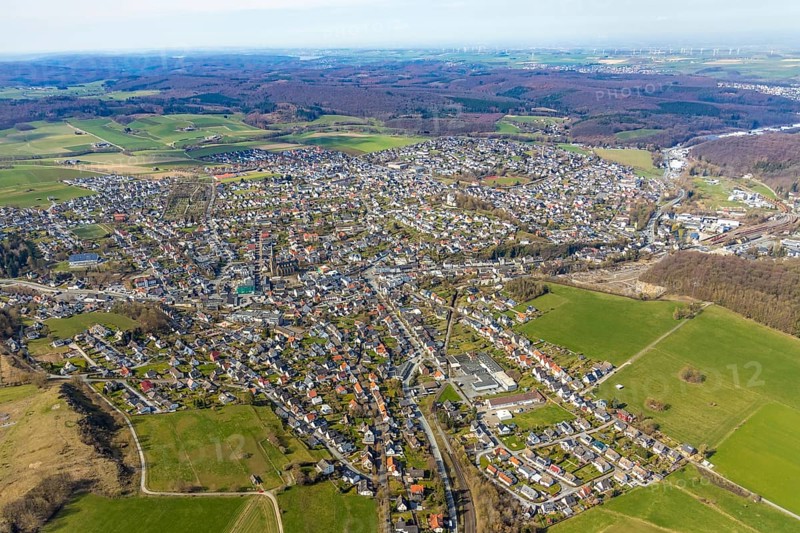 Aerial view of Warstein, Warstein, North Rhine-Westphalia, Germany
