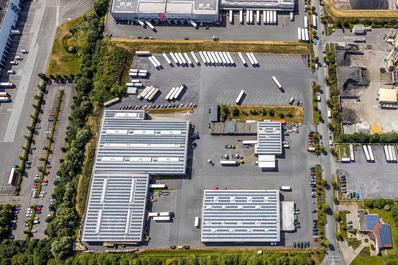 Aerial view, KonWerl industrial estate, Werl, Soester Börde, North Rhine-Westphalia, Germany