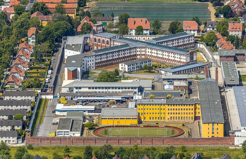 Aerial view, Werl Prison, Werl, Soester Börde, North Rhine-Westphalia, Germany
