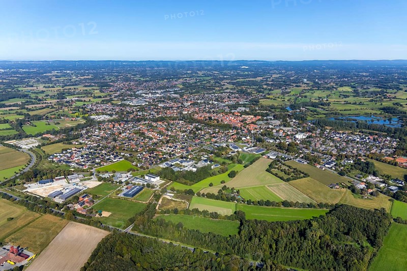 Aerial view, town view, Rietberg, OWL, Ostwestfalen-Lippe, East Westphalia, North Rhine-Westphalia, Germany, old town, old town view, DE, Europe, property tax, real estate, aerial view, aerial photography, aerial photography, OWL book, OWL book, townscape, city area, overview, bird's eye view, residential area, living and living, residential area, residential buildings, residential quality, residential neighbourhood, housing estate, birds-eyes view, historic town centre, overview