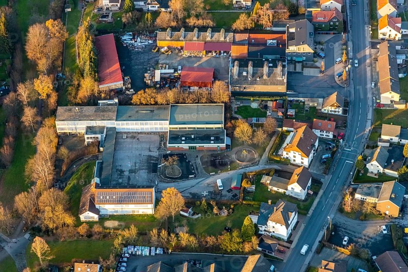 Aerial view, Melanchthonschule, Wickede, Wickede, Sauerland, North Rhine-Westphalia, Germany