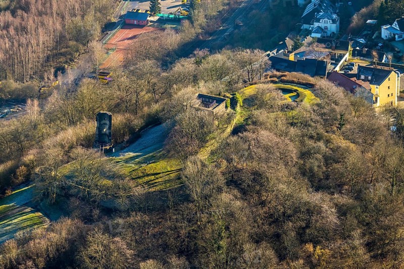 Aerial view, castle ruins of Volmarstein Castle, Volmarstein, Wetter, Ruhr area, North Rhine-Westphalia, Germany