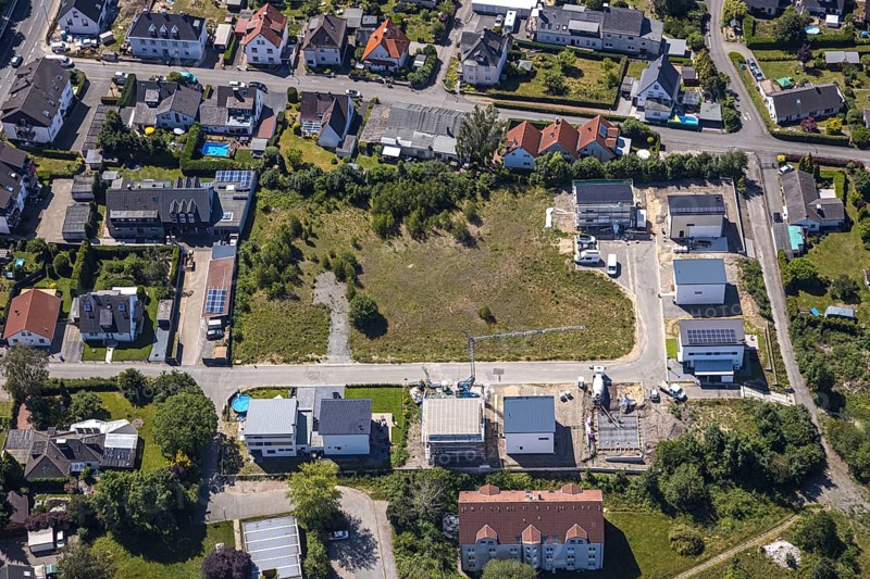 Aerial view, Schmandbruch development area, Sonnenfeld, Grundschöttel, Wetter, Ruhr area, North Rhine-Westphalia, Germany