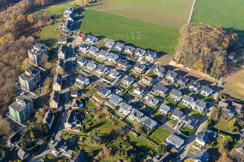 Aerial view, Auf dem Elberg - Schultes Höhe development area, Wengern, Wetter, Ruhr area, North Rhine-Westphalia, Germany