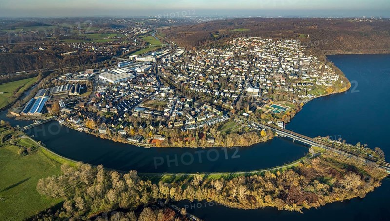Aerial view, overview Wetter, Harkortsee, Ruhr, Ruhr Valley, Obergraben, Wetter, Ruhr area, North Rhine-Westphalia, Germany