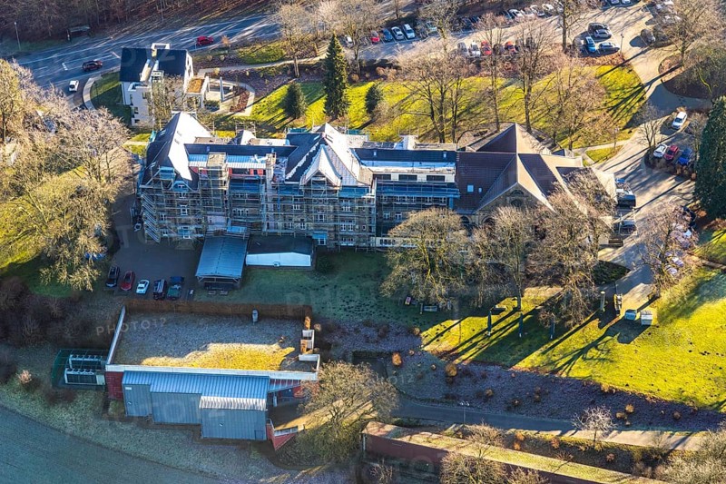 Aerial photo, RZV Rechenzentrum Volmarstein GmbH, Grundschöttel, Wetter, Ruhr area, North Rhine-Westphalia, Germany