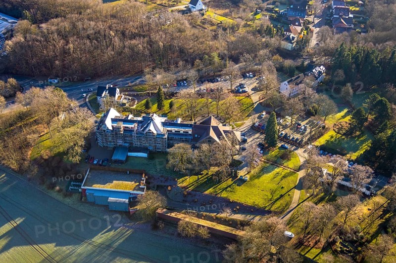 Aerial photo, RZV Rechenzentrum Volmarstein GmbH, Grundschöttel, Wetter, Ruhr area, North Rhine-Westphalia, Germany