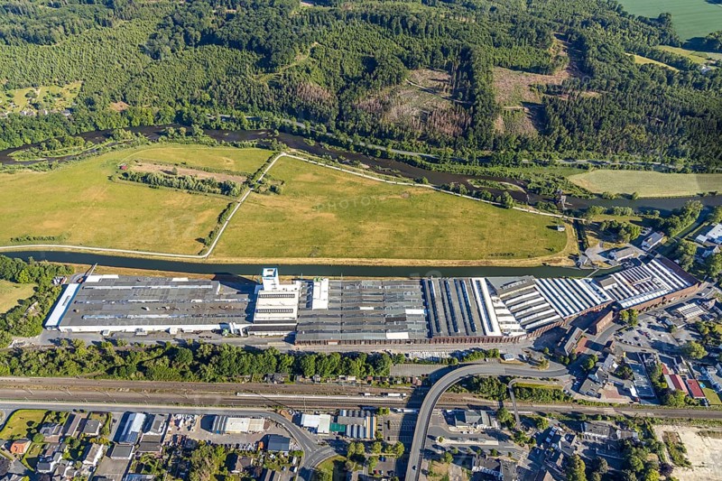 Aerial photo, Wickeder Westfalenstahl GmbH, Wickede (Ruhr), North Rhine-Westphalia, Germany