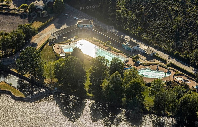 Aerial view, Wickede outdoor pool, Wickede (Ruhr), North Rhine-Westphalia, Germany