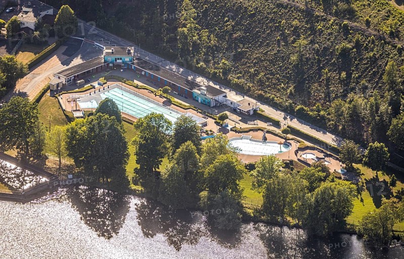 Aerial view, Wickede outdoor pool, Wickede (Ruhr), North Rhine-Westphalia, Germany