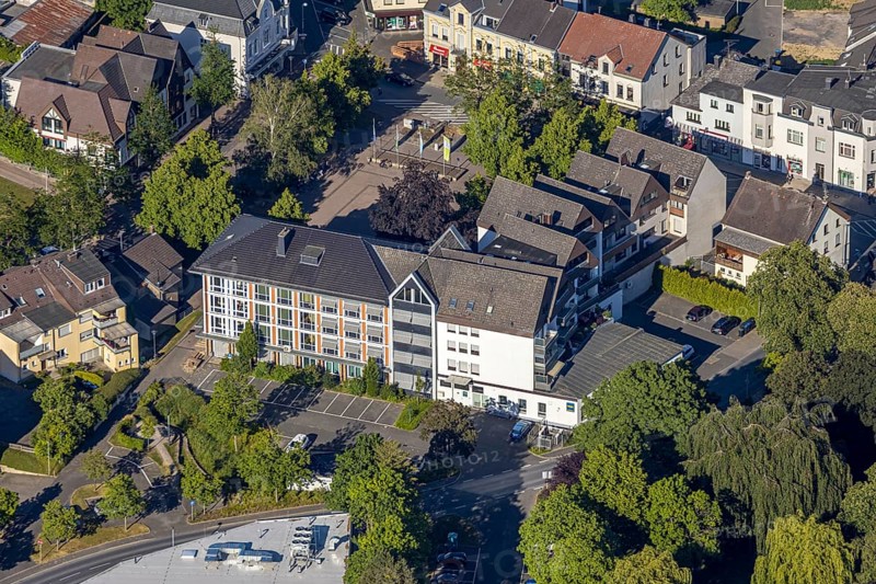 Aerial view, Wickede town hall, Hauptstraße, Wickede (Ruhr), North Rhine-Westphalia, Germany