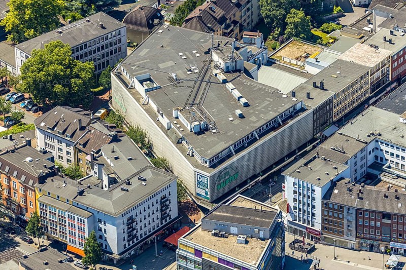 Aerial view, Galeria Karstadt Kaufhof, Witten, Ennepe-Ruhr district, Ruhr area, North Rhine-Westphalia, Germany