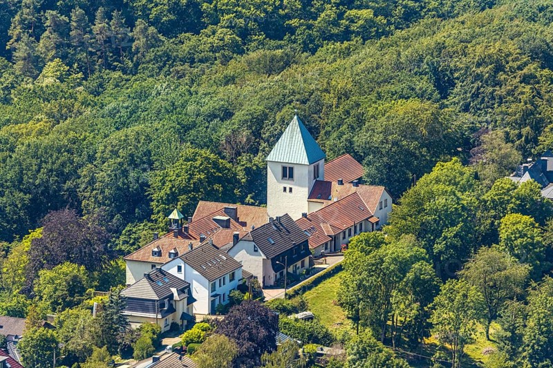 Aerial view, convent of the Carmelite nuns, Witten, Ennepe-Ruhr district, Ruhr area, North Rhine-Westphalia, Germany