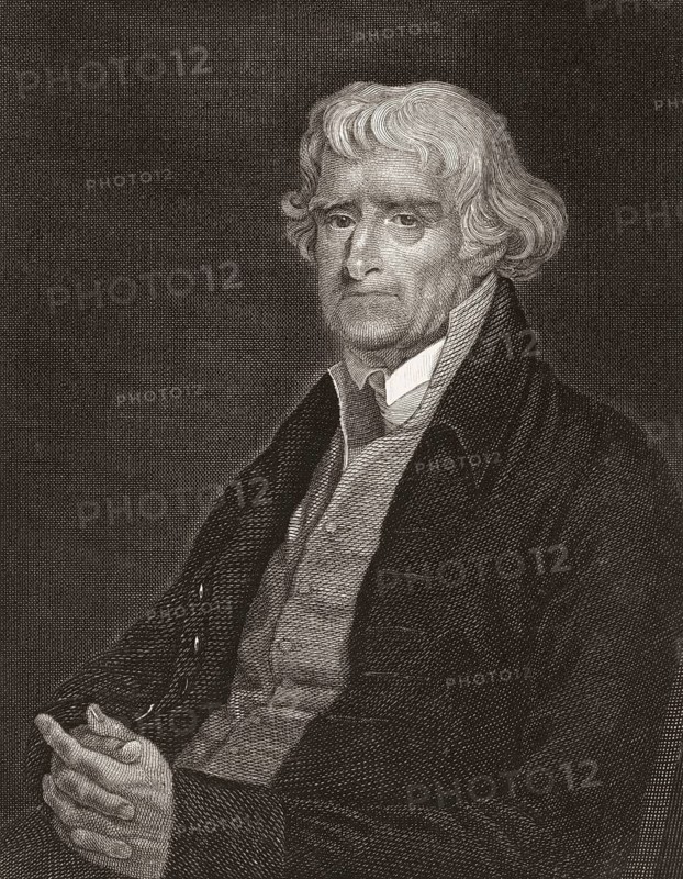 Portrait of Thomas Jefferson, 1743 - 1826, third president of the United States and principal author of the Declaration of Independence, digitally optimized