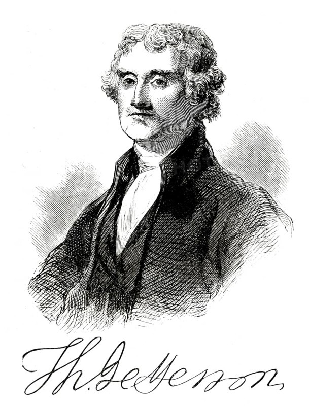Portrait of Thomas Jefferson, 1743 - 1826, third president of the United States and principal author of the Declaration of Independence, digitally optimized