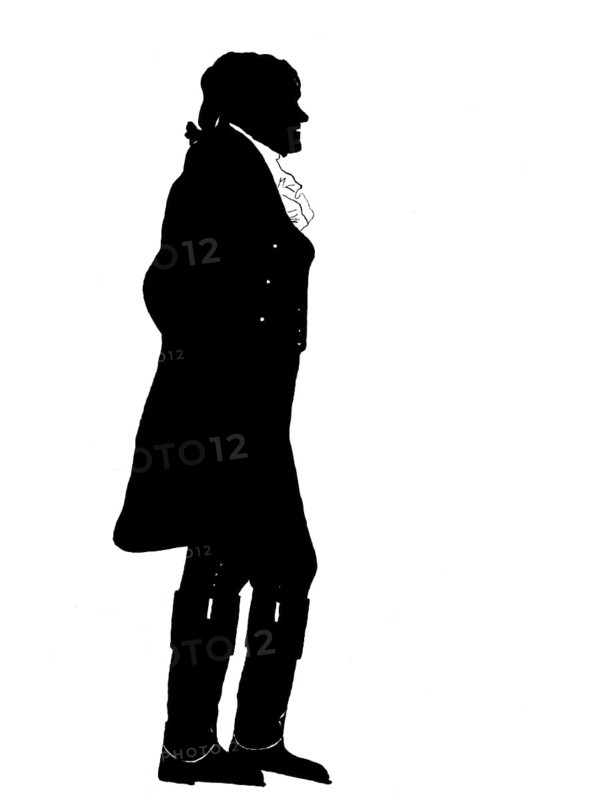 Portrait of Thomas Jefferson, 1743 - 1826, third president of the United States and principal author of the Declaration of Independence, digitally optimized based on a full-length silhouette portrait by John Marshal