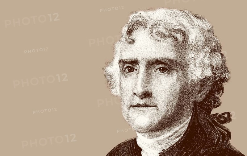 Portrait of Thomas Jefferson, 1743 - 1826, third president of the United States and principal author of the Declaration of Independence, digitally optimized