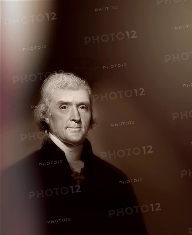 Portrait of Thomas Jefferson, 1743 - 1826, third president of the United States and principal author of the Declaration of Independence, digitally optimized based on a painting by Rembrandt Peale