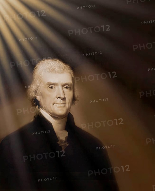 Portrait of Thomas Jefferson, 1743 - 1826, third president of the United States and principal author of the Declaration of Independence, digitally optimized based on a painting by Rembrandt Peale