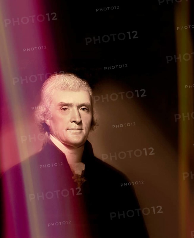 Portrait of Thomas Jefferson, 1743 - 1826, third president of the United States and principal author of the Declaration of Independence, digitally optimized based on a painting by Rembrandt Peale