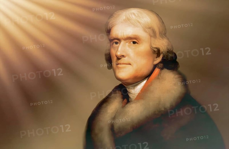 Portrait of Thomas Jefferson, 1743 - 1826, third president of the United States and principal author of the Declaration of Independence, digitally optimized based on a painting by Rembrandt Peale