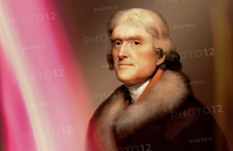 Portrait of Thomas Jefferson, 1743 - 1826, third president of the United States and principal author of the Declaration of Independence, digitally optimized based on a painting by Rembrandt Peale