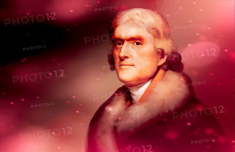 Portrait of Thomas Jefferson, 1743 - 1826, third president of the United States and principal author of the Declaration of Independence, digitally optimized based on a painting by Rembrandt Peale