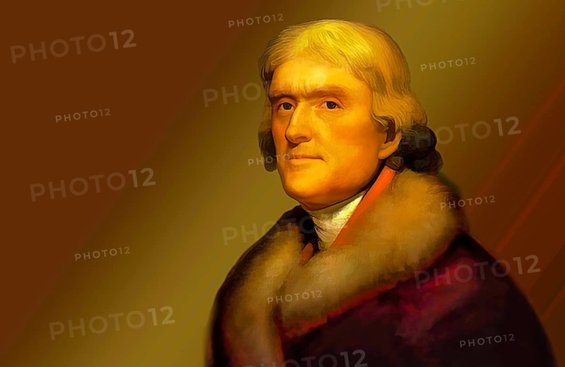 Portrait of Thomas Jefferson, 1743 - 1826, third president of the United States and principal author of the Declaration of Independence, digitally optimized based on a painting by Rembrandt Peale