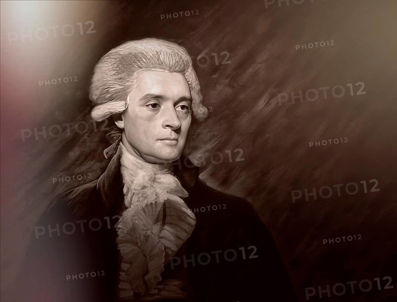 Portrait of Thomas Jefferson, 1743 - 1826, third president of the United States and principal author of the Declaration of Independence, digitally optimized based on a painting by Mather Brown