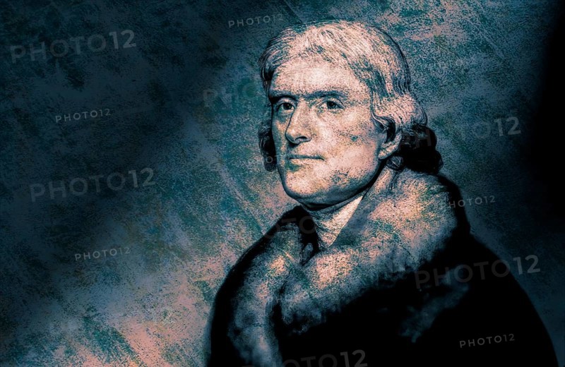 Portrait of Thomas Jefferson, 1743 - 1826, third president of the United States and principal author of the Declaration of Independence, digitally optimized based on a painting by Rembrandt Peale