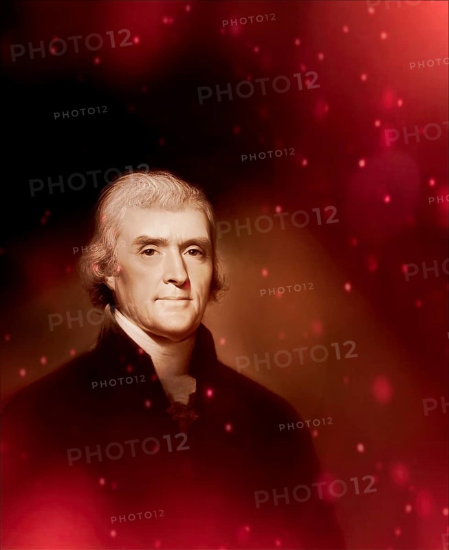 Portrait of Thomas Jefferson, 1743 - 1826, third president of the United States and principal author of the Declaration of Independence, digitally optimized based on a painting by Rembrandt Peale