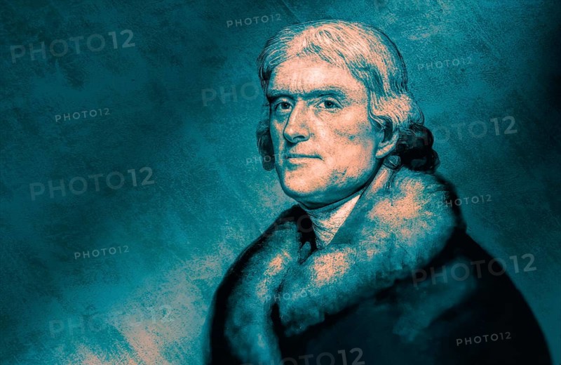 Portrait of Thomas Jefferson, 1743 - 1826, third president of the United States and principal author of the Declaration of Independence, digitally optimized based on a painting by Rembrandt Peale