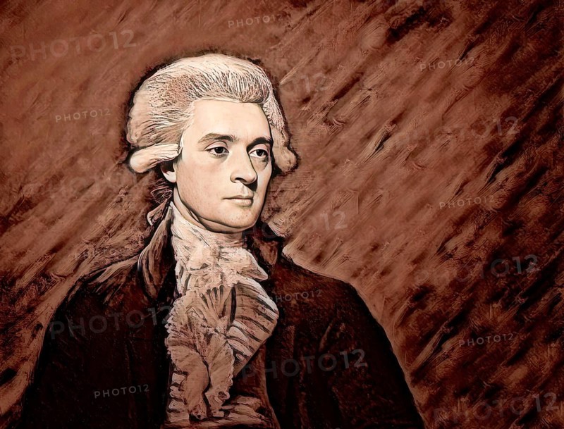 Portrait of Thomas Jefferson, 1743 - 1826, third president of the United States and principal author of the Declaration of Independence, digitally optimized based on a painting by Mather Brown