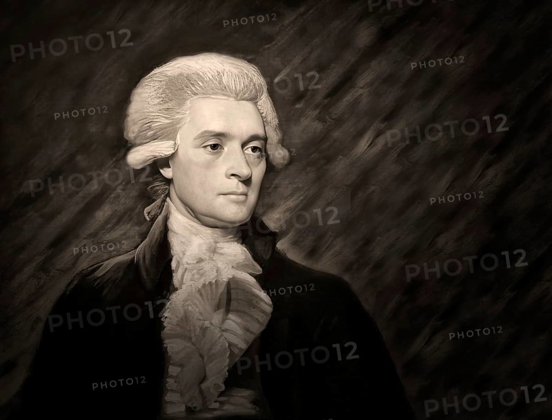 Portrait of Thomas Jefferson, 1743 - 1826, third president of the United States and principal author of the Declaration of Independence, digitally optimized based on a painting by Mather Brown