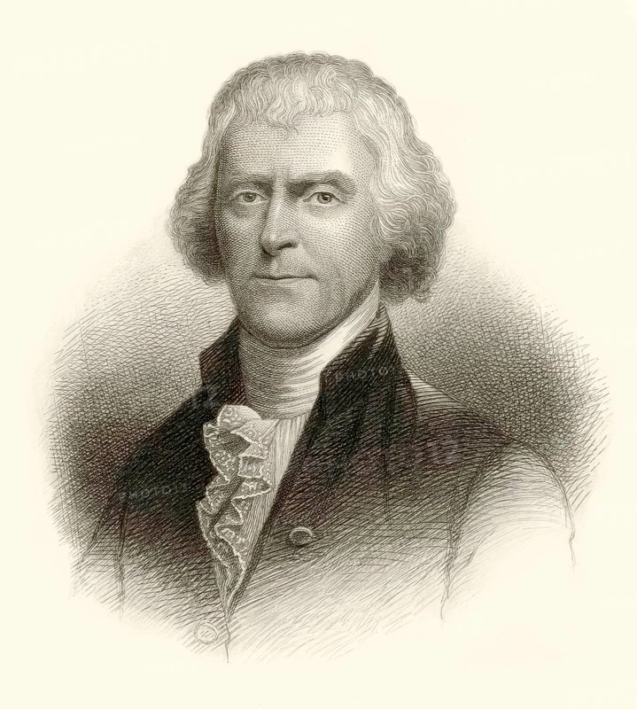 Portrait of Thomas Jefferson, 1743 - 1826, third president of the United States and principal author of the Declaration of Independence, digitally optimized