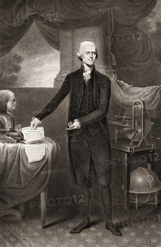 Portrait of Thomas Jefferson, 1743 - 1826, third president of the United States and principal author of the Declaration of Independence, digitally optimized