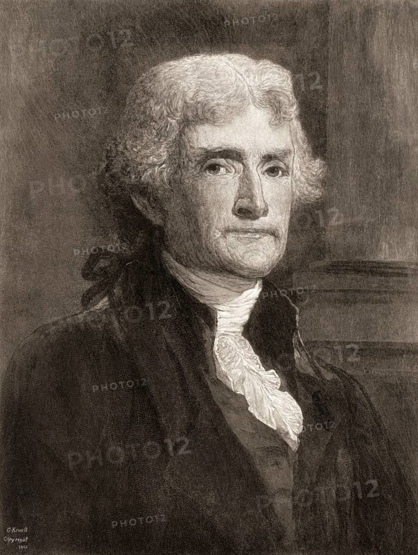 Portrait of Thomas Jefferson, 1743 - 1826, third president of the United States and principal author of the Declaration of Independence, digitally optimized