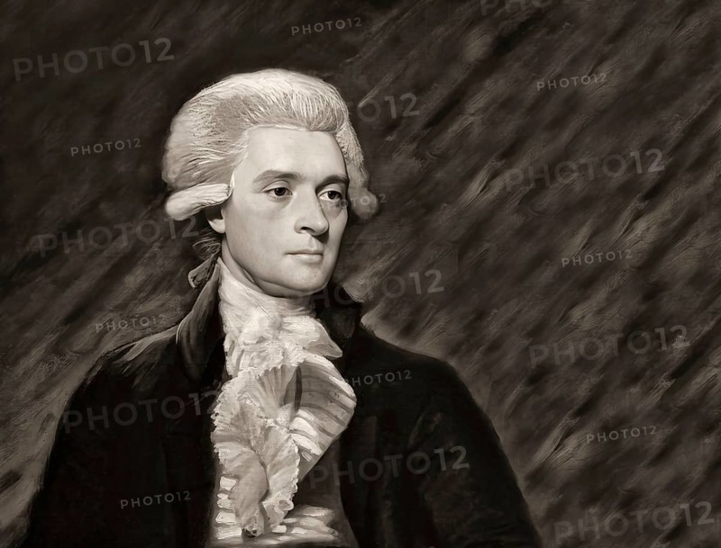 Portrait of Thomas Jefferson, 1743 - 1826, third president of the United States and principal author of the Declaration of Independence, digitally optimized based on a painting by Mather Brown