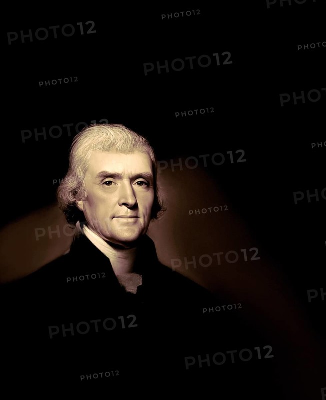 Portrait of Thomas Jefferson, 1743 - 1826, third president of the United States and principal author of the Declaration of Independence, digitally optimized based on a painting by Rembrandt Peale
