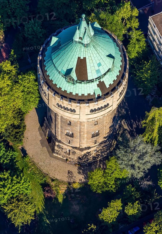 Aerial view, water tower Münster-Geistviertel, Münster, Münsterland, North Rhine-Westphalia, Germany, DE, Europe, aerial view, aerial photography, aerial photography, sight, Stadtwerke Münster, tower, overview, bird's eye view, water tower, water tower Auf Der Geist, birds-eyes view, overview