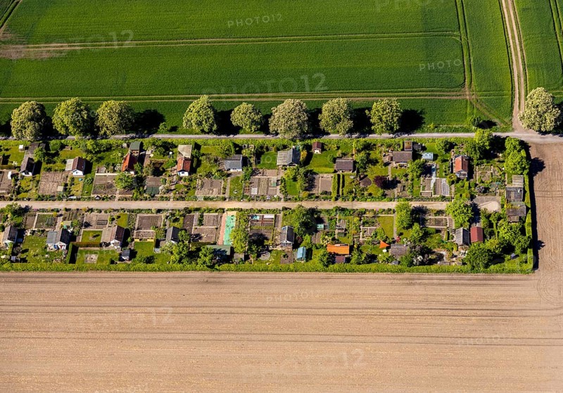 Aerial view, allotment garden site Uhlenhorst, Münster, Münsterland, North Rhine-Westphalia, Germany, DE, Europe, community garden, allotment garden, allotment garden site, allotment garden association, aerial view, aerial photography, aerial photography, allotment garden, Sentruper Straße, overview, bird's-eye view, overview